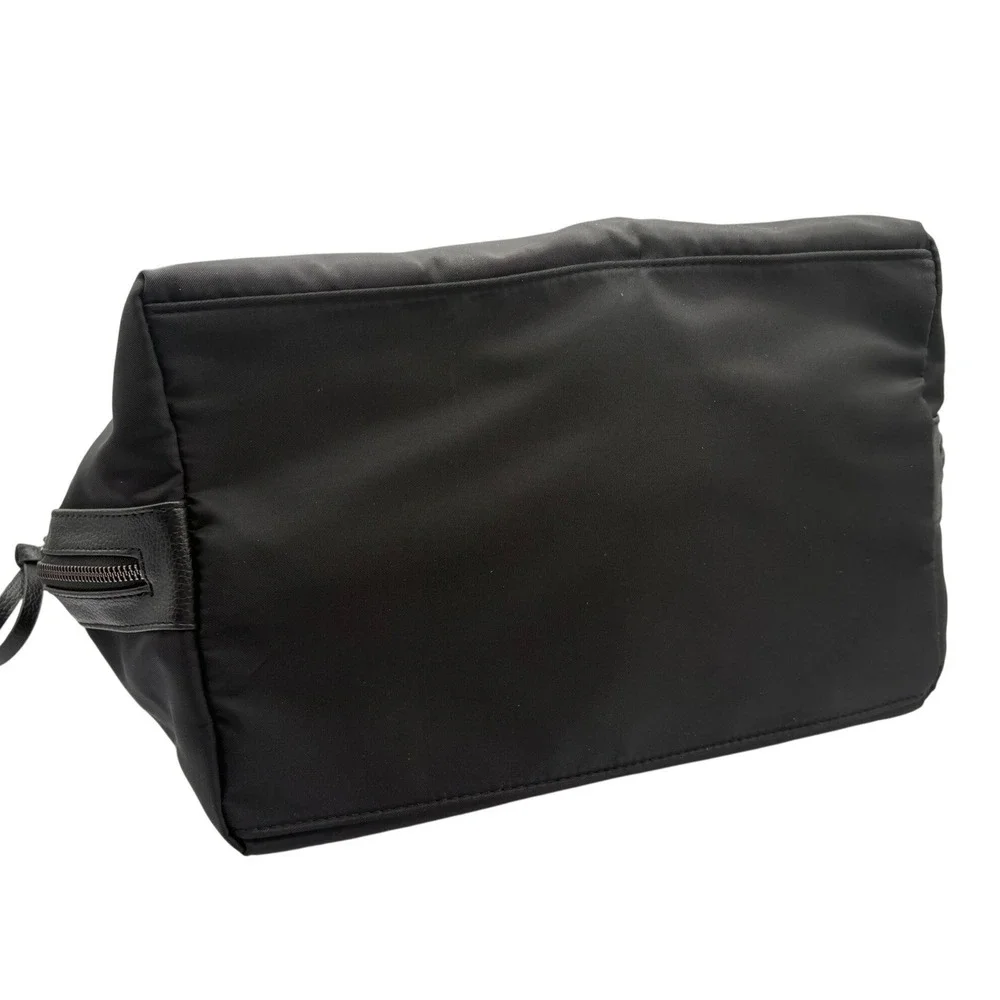 Botkier Tote Bag Womens Large Black Excellent Nylon Leather Trim Zip Top Travel‎